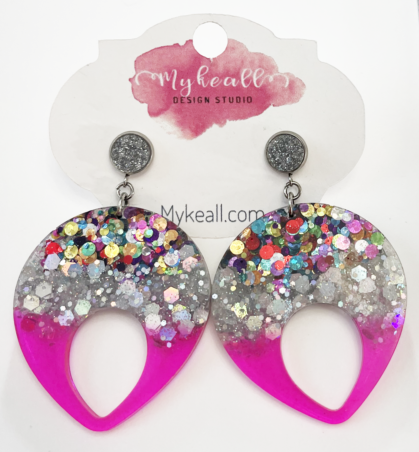 Pink/Glitter Earrings - 13