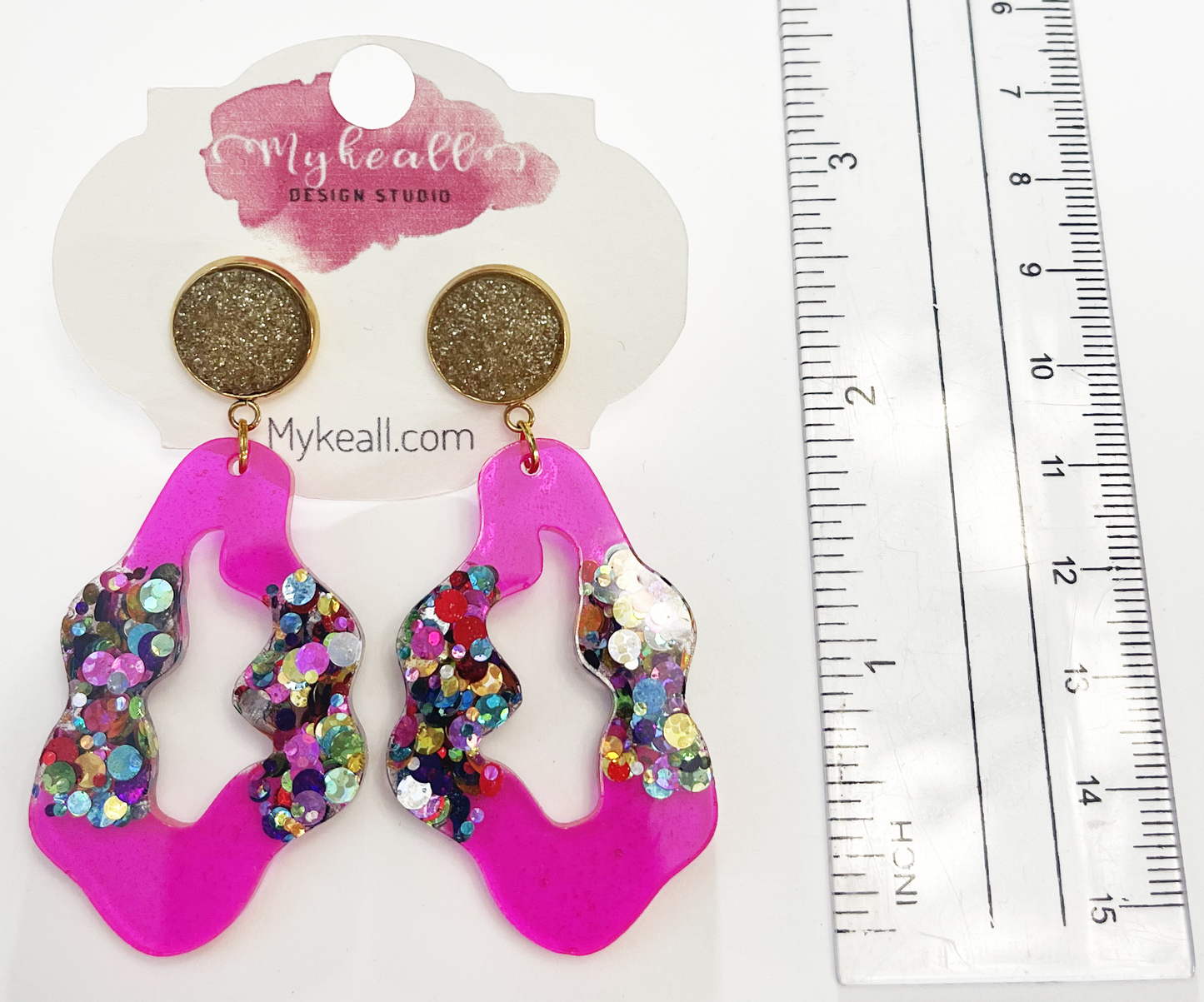 Pink/Glitter Earrings - 16