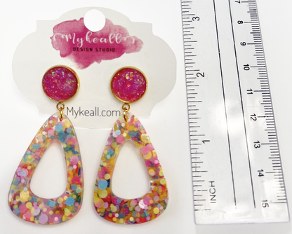 Pink Confetti Earrings - 1