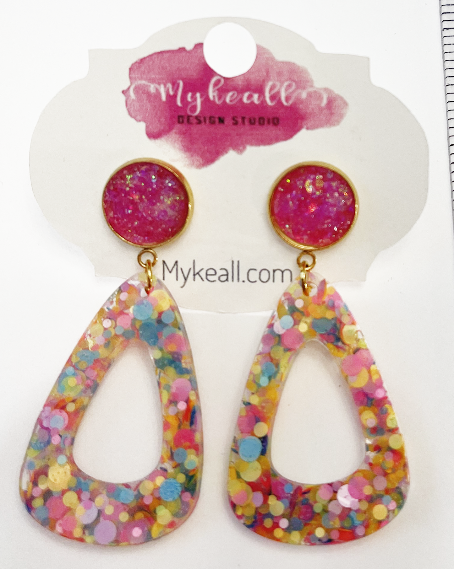 Pink Confetti Earrings - 1