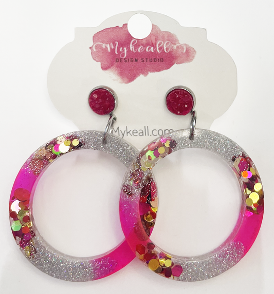 Pink/Gold Earrings - 30