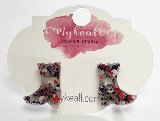 Red White Navy Earrings - 19