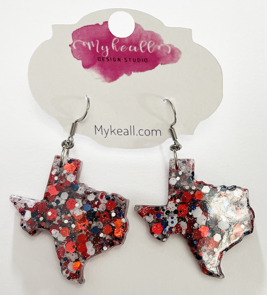 Red White Navy Earrings - 15