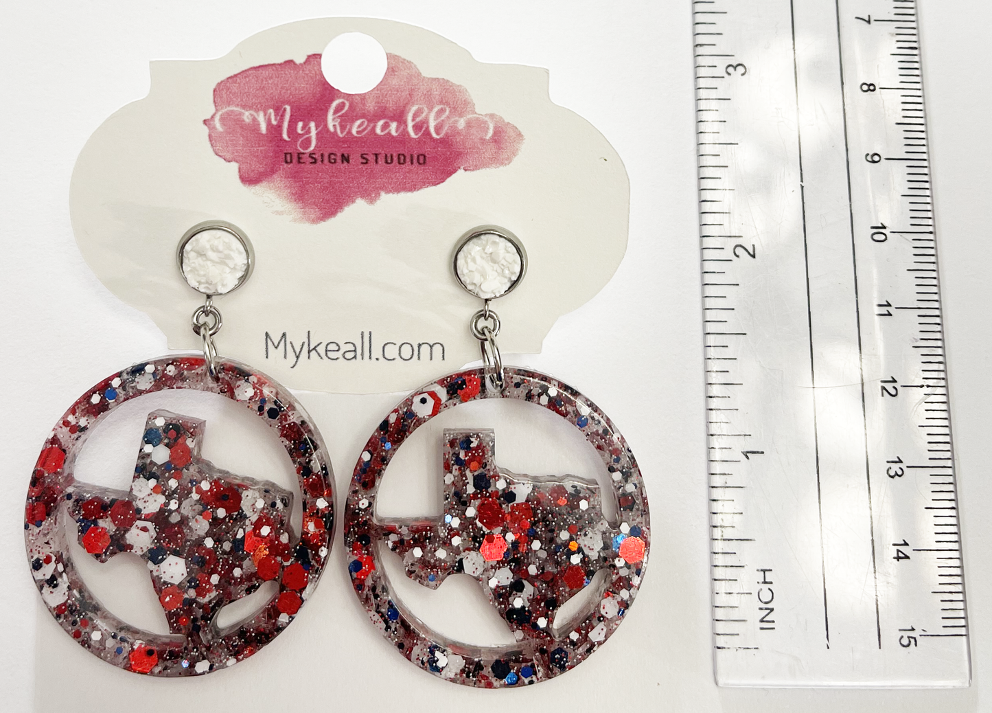 Red White Navy Earrings - 18