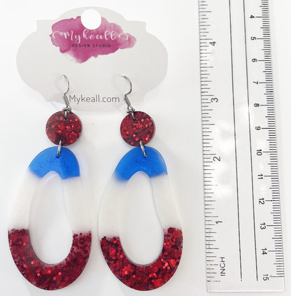 Red White Blue Earrings - 9