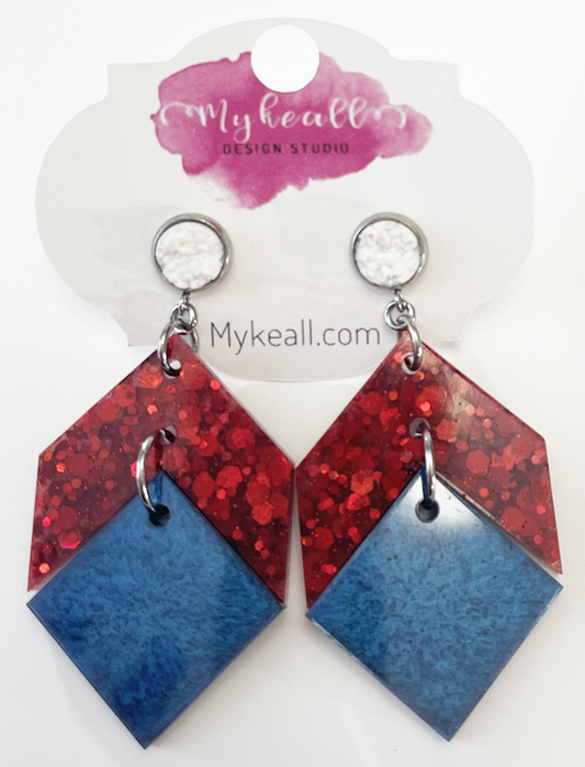 Red White Blue Earrings - 12