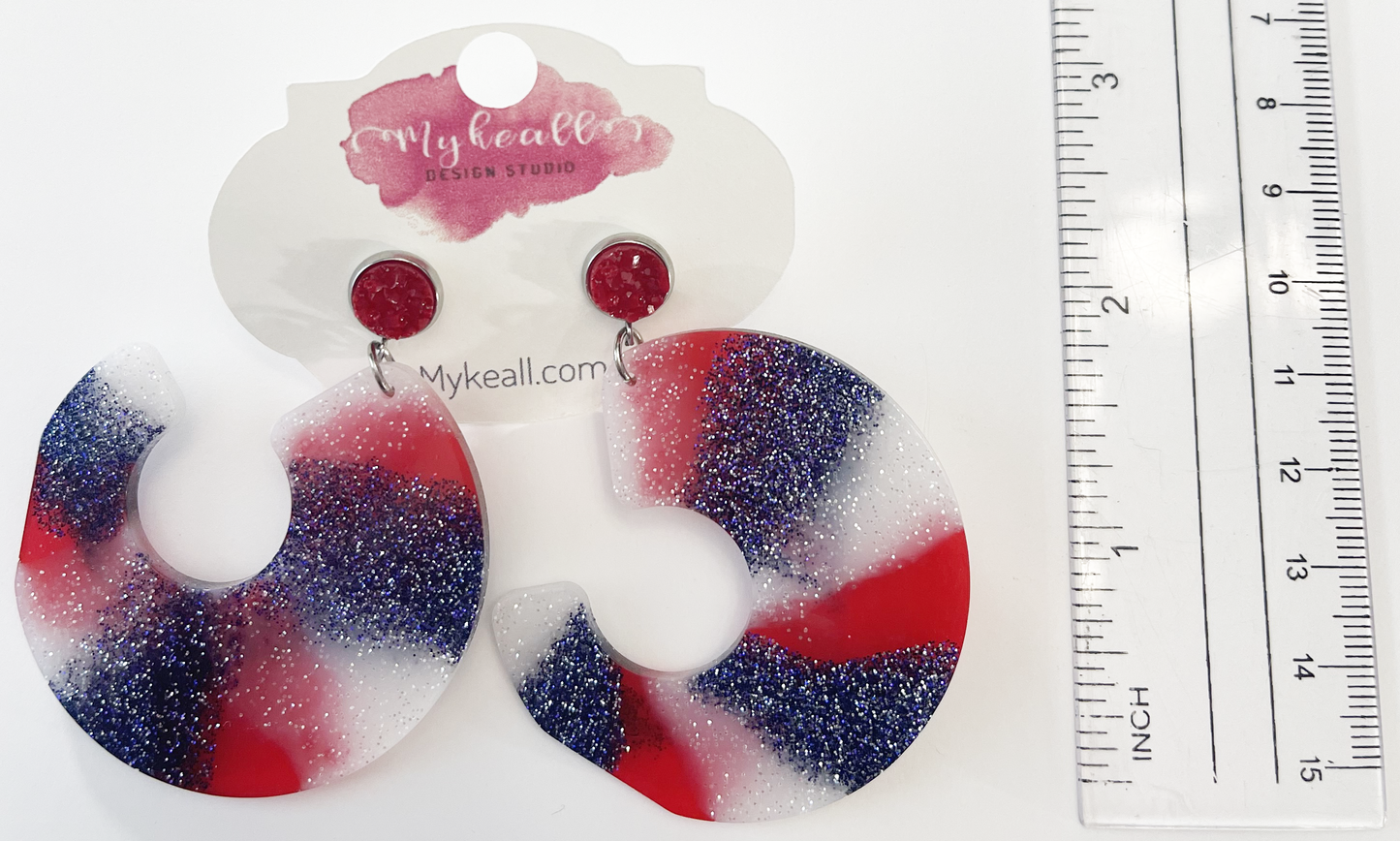 Red White Blue Earrings - 20