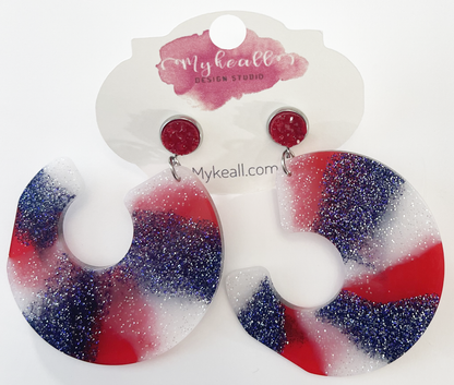 Red White Blue Earrings - 20