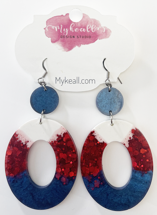 Red White Blue Earrings - 13