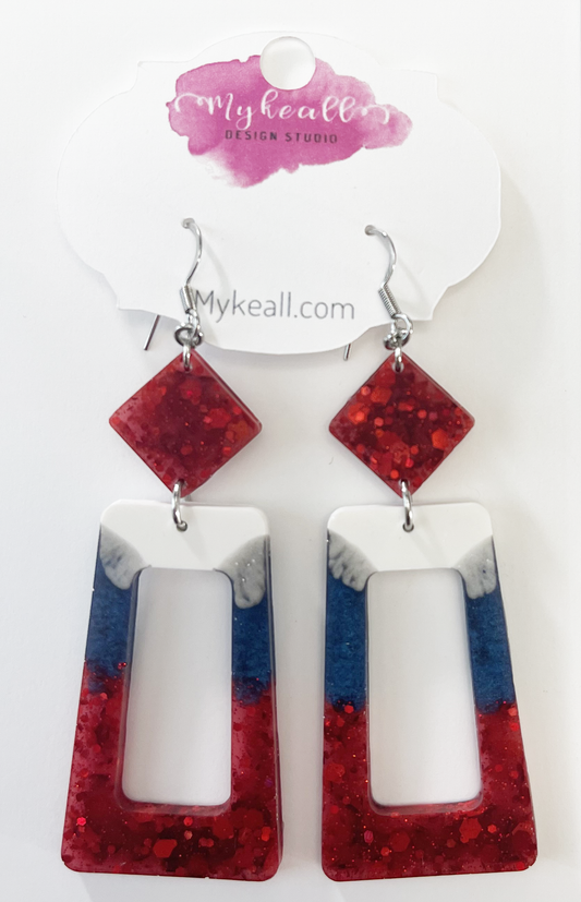 Red White Blue Earrings - 14