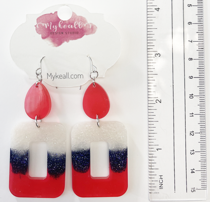 Red White Blue Earrings - 16