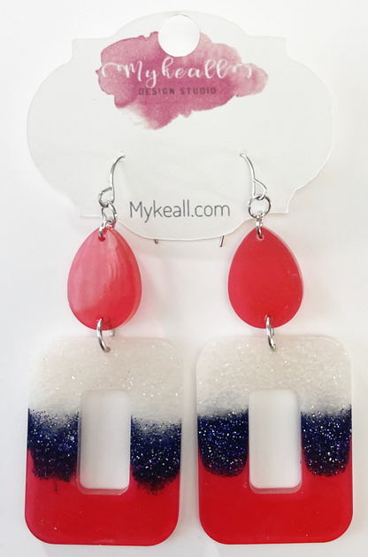 Red White Blue Earrings - 16