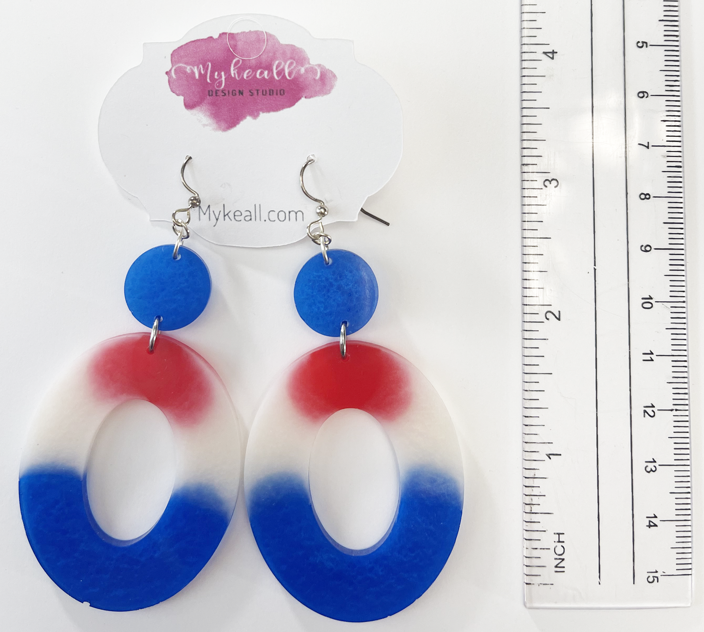 Red White Blue Earrings - 17