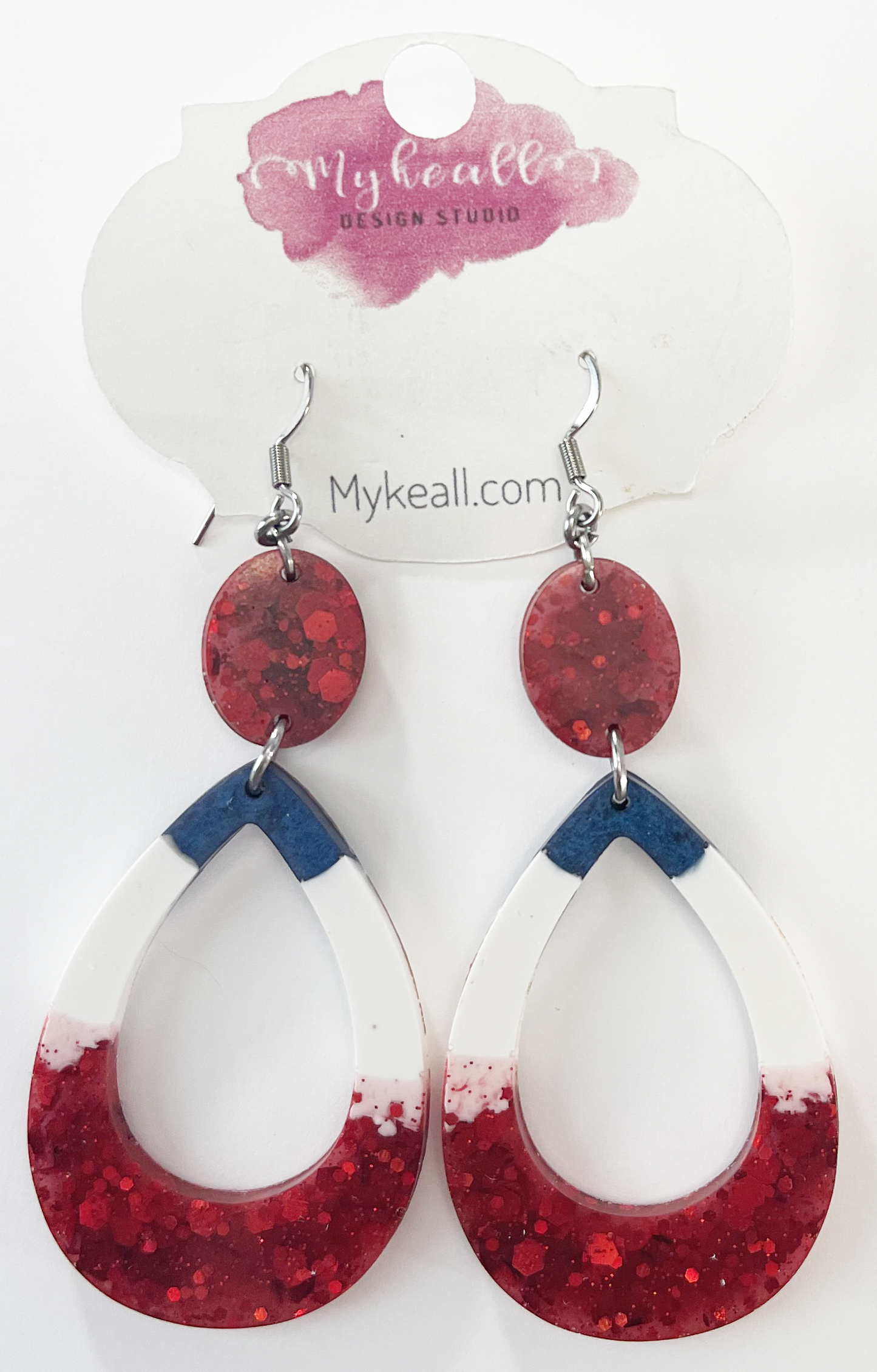 Red White Blue Earrings - 22