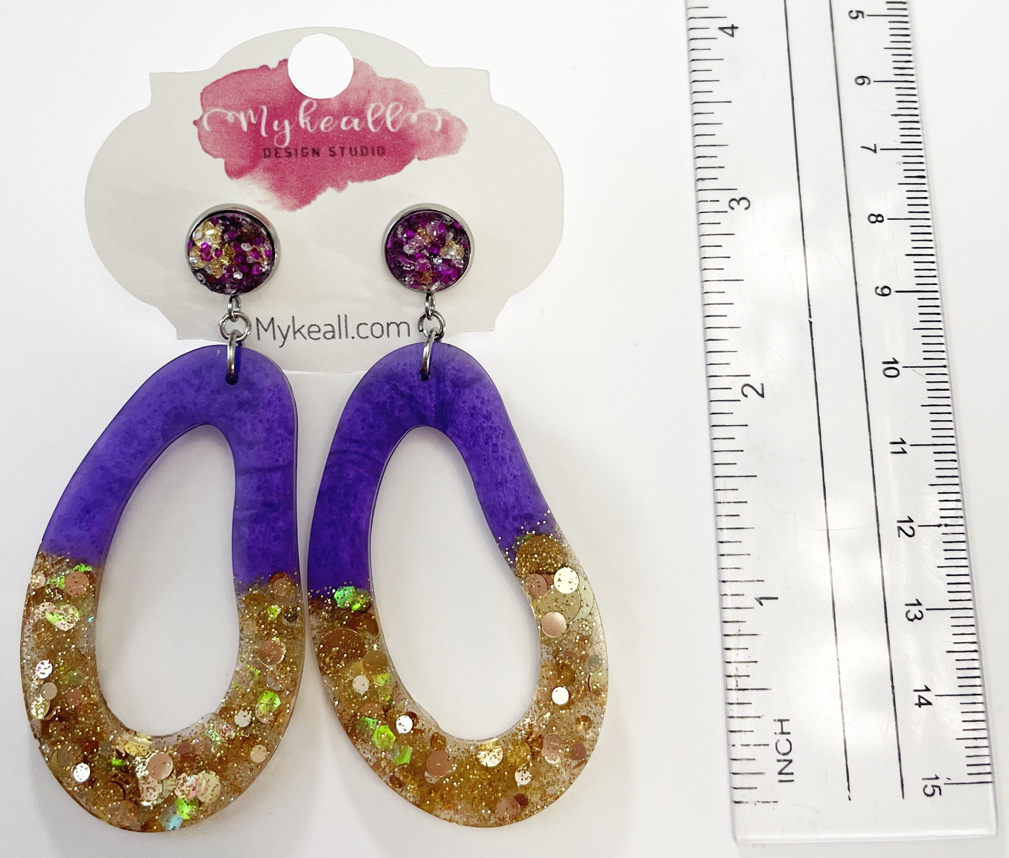 Purple/Gold Earrings - 15