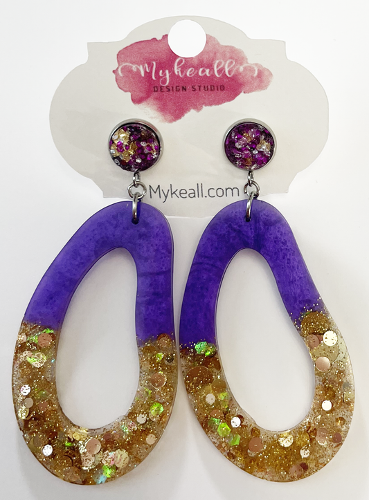 Purple/Gold Earrings - 15