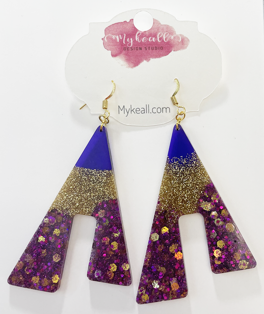 Purple/Gold Earrings - 14